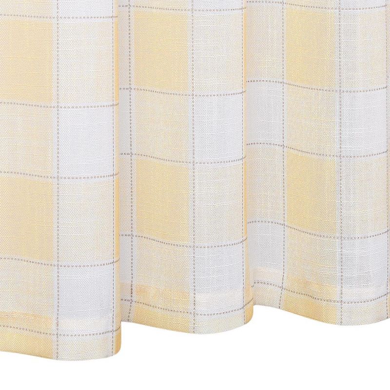 Whizmax Tier Curtains Farmhouse Plaid Check Light Filtering Sheer for Kitchen Window, Set of 2, 4 of 6