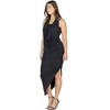 24seven Comfort Apparel Womens Cowl Neck Long Asymmetrical Backless Halter Dress - 2 of 4