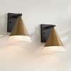 Possini Euro Design Possini Euro Leo 10"H Sand Black and Brass Outdoor Wall Light Set of 2 - 2 of 4