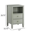 GDFStudio Hiroshi Mid-Century Modern 17" Wooden Nightstand with 2 Drawers and 1 Open Shelf - 3 of 4