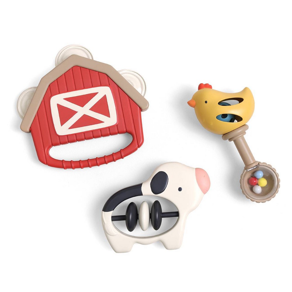 Itzy Ritzy Itzy Jamboree Rhythm and Rattles Gift Set Farm - 3pc