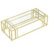 Adri Rectangular Coffee Table with Glass Top Matte Brass - Coaster - 3 of 4