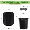 Plastic Self-Priming Planter with Water Level Monitor, Wheels, Drainage Hole, Hidden Handle, Planter Pots for Garden, Patio, Balcony, Lounge - 3 of 4