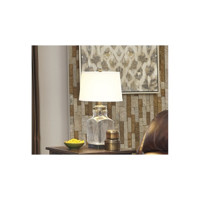 Sharolyn 30" Silver and Glass Table Lamp with Drum Shade