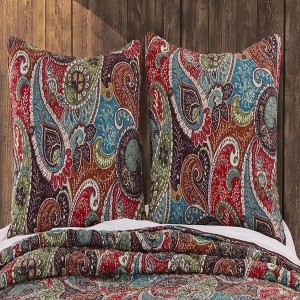 Greenland Home Fashions Tivoli Multi Sham – 20x26 Inches, Soft Microfiber, Colorful Elegant Design - 1 of 3