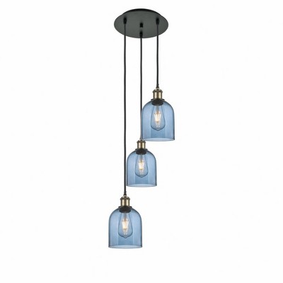 Bella - 3 Light Cord Hung Multi Pendant In Industrial Style-29.25 Inches Tall and 12 Inches Wide