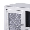 Royal Hampton 59 Inch Wood TV Entertainment Media Console, Faux Diamond Inlay, Silver - 4 of 4