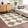 Hauteloom Arilla Green Washable Diamond Area Rug - 4 of 4