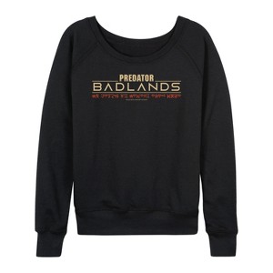 Women's - Predator - Badlands Logo Lightweight French Terry Wide Neck Long Sleeve Graphic Shirt - 1 of 4