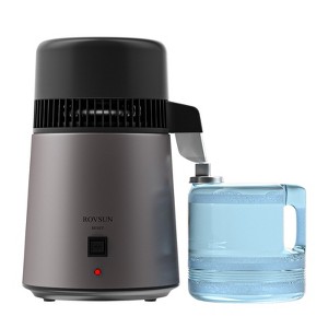 ROVSUN 1.1 Gallon or 4L Stainless Steel Water Distiller, Flame Retardant Material, BPA Free Container & Stainless Steel Interior, Gray, 750W - 1 of 4