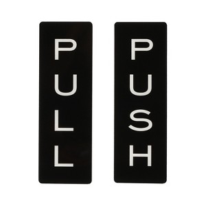 Unique Bargains Acrylic Self-Adhesive Decor Home Business Push Pull Door Sign 1 Pair - 1 of 4