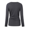 Maternity Shirt Side Button and Ruched Maternity Tunic Tops - 4 of 4