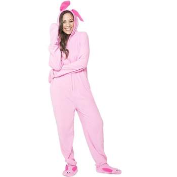 followme Womens One Piece Santa With Candy Cane Adult Onesie Faux Shearling  Hoody Xmas Pajamas 6412-l : Target