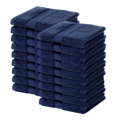 Splash Zero Twist 100% Ring Spun Cotton Face Washcloth Set – Reversible, 550 GSM, Soft, Lightweight, Highly Absorbent Towels for Bathroom