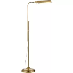 360 Lighting Modern Pharmacy Floor Lamp LED Adjustable 57" Tall Aged Brass Metal Shade for Living Room Reading Bedroom Office