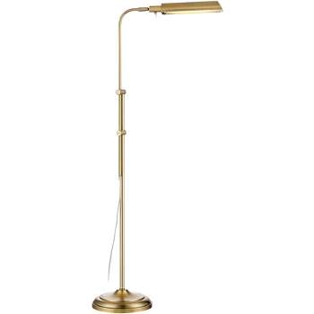 360 Lighting Culver Traditional Pharmacy Floor Lamp Standing 57" Tall Plated Aged Brass LED Adjustable Metal Shade for Living Room Reading Bedroo