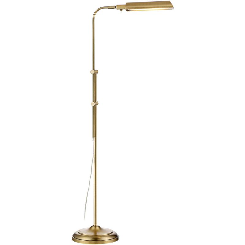 360 Lighting Culver Traditional Pharmacy Floor Lamp Standing 57" Tall Plated Aged Brass LED Adjustable Metal Shade for Living Room Reading Bedroo, 1 of 10