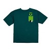 Minecraft Creeper Pocket Crew Neck Short Sleeve Boy’s Green Colorblock T-shirt - image 3 of 4