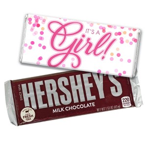 It's a Girl Baby Shower Candy Party Favors Wrapped Hershey's Chocolate Bars by Just Candy (12, 24 or 36 Pack) - 1 of 2