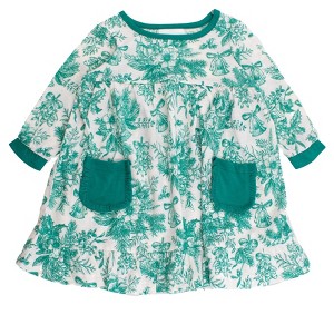 RuffleButts Girls Holiday Ruffle Pocket Pajama Night Gown - 1 of 2