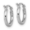 Black Bow Jewelry 2mm Round Hoop Earrings in 10k White Gold, 13mm (1/2 Inch) - 3 of 4