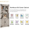 Tall Corner Cabinet, Farmhouse Corner Storage Cabinet with Glass Door & Adjustable Shelves, Space Saving Storage - 4 of 4