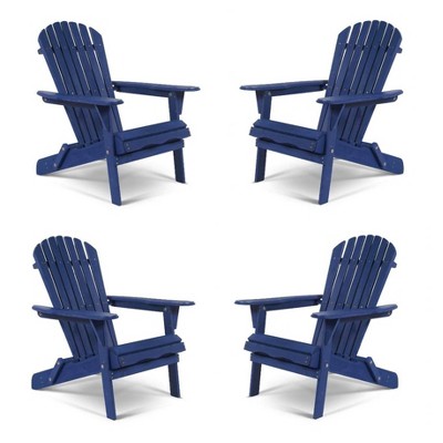 4pc Oceanic Adirondack Chairs - Navy Blue - W Unlimited