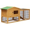 PawHut 2 Levels Wooden Rabbit Hutch Bunny Hutch House Guinea Pig Cage with Run Space, Removable Tray, Ramp and Waterproof Roof for Outdoor - 4 of 4