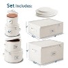StorageBud Fine China Storage Containers, Durable Dinnerware Storage Set, Hard Shell Quilted Dish Storage Boxes with Felt Dividers - 2 of 4