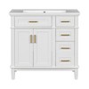 36-inch Bathroom Vanity with Resin Sink, Modern Bathroom Cabinet in Green, Featuring Two Soft Close Doors and Four Drawers - 4 of 4