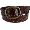 CTM Women's Center Bar Buckle Belt with Flowers - 4 of 4