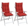 vidaXL Highback Chair Cushions 2 pcs Red Oxford Fabric - 4 of 4