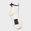 Girls' 2pk Velvet Bow Dressy Mid-Crew Socks - art class™ Berry Red - 2 of 3