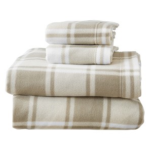 Soft Polar Fleece Plaid Sheet Set - Great Bay Home - 1 of 4