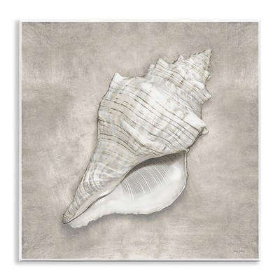 Stupell Industries Rustic Grey Conch Shell Wall Plaque Art
