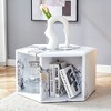 FURNIinspire Coffee Tables Hexagonal MDF Coffee Table with Pattern Stickers and Multi Hole Design for Living Room Bedroom, White, 25"*21.6"*14" - 4 of 4