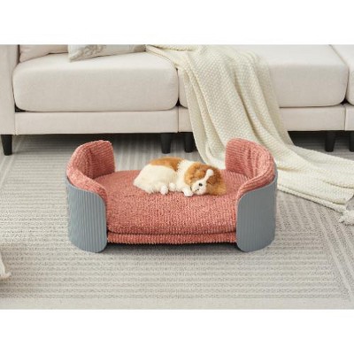 Lyngins Elevated Cat and Dog Sofa Bed with Removable Cover – Indoor/Outdoor Pet Sofa for Small Dogs and Medium Cats, Scandinavian Style Cat Couch Bed