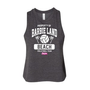 Women's Barbie Property of Barbie Land Beach Volleyball Graphic Racerback Tank - Heather Charcoal - Medium - 1 of 2