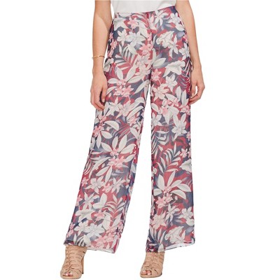 Vince Camuto Womens Tropical Escape Casual Wide Leg Pants