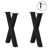 vidaXL Dining Table Legs X-Shaped 2 pcs Black Powder-Coated Steel 60x72-73 cm Adjustable for Living Room/Dining Room - 3 of 4