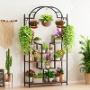Artloge 5 Tier Tall Heavy Duty Metal Plant Stand Indoor Display Shelf Decorative Flower Shelves Pot Holder with 16 Hanging Hooks for Home Garden Patio - 2 of 4