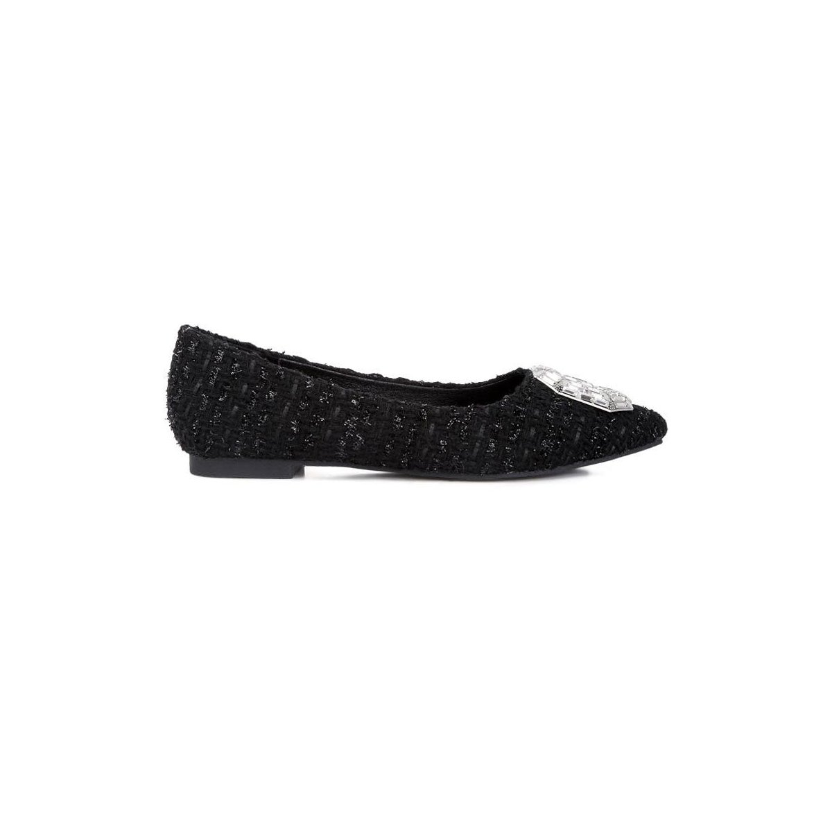 Обувь London Rag Womens London Rag 's Aria Embellished Jewel Buckle Tweed Ballet Flats 8 — фото 2
