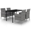 vidaXL Garden Dining Set Grey, Dark Grey, Black - 2 of 4