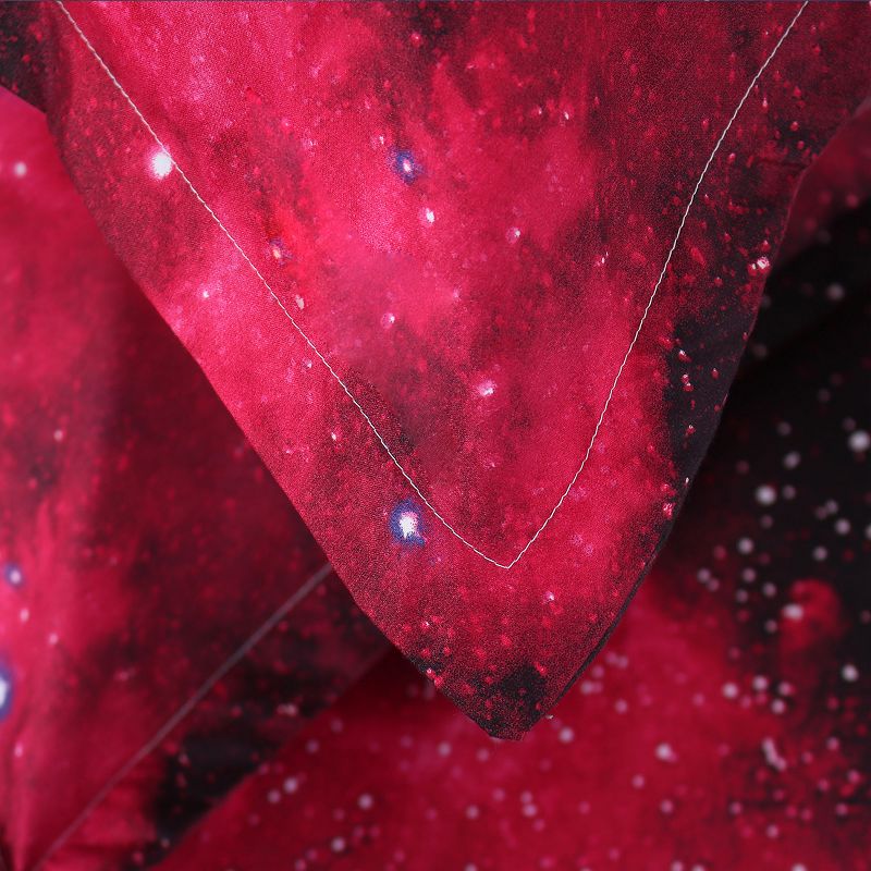 PiccoCasa Polyester Twin Galaxies All-season Reversible Comforter & Pillowcase Sets Galaxies Red 2 Pcs, 5 of 8