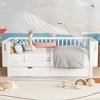 Racxily Twin Size Wood Platform Bed for Kids, Wood Low Profile Twin Bed with Rails for Girls and Boys, White (Patented Design) - 2 of 4