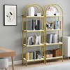 Arched Bookshelf, Tall Standing Display Racks with Metal Frame, Modern Open Storage Rack - 4 of 4