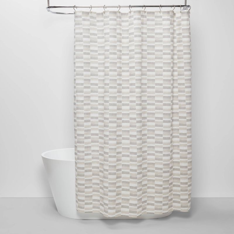 Colorblock Shower Curtain Gray - Threshold&#8482;, 1 of 8