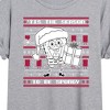 Women's - SpongeBob SquarePants - Spongebob Xmas Sweater Oversized Graphic T-Shirt - 2 of 4
