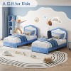 CuisinSmart Upholstered Twin Bed Frame with Storage Drawer, Velvet Bed Frame with Headboard for Girls, Boys, No Box Spring Needed, Noise Free - 3 of 4