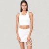 Anna-Kaci Active Women's High Neck Ribbed Sports Bra with Longline Fit and Wide Strap Support for Low to Medium Impact Workouts - 2 of 4